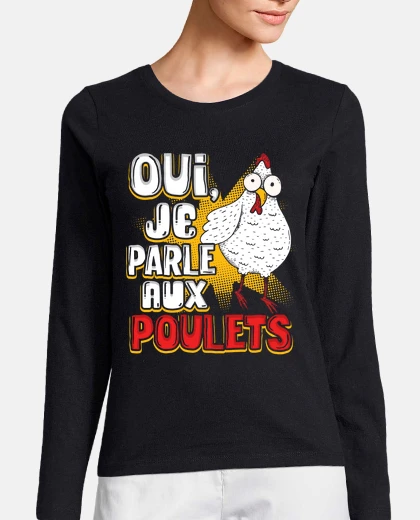 Tee-shirt Poulet Fermier Poule Oui Je Parle Aux