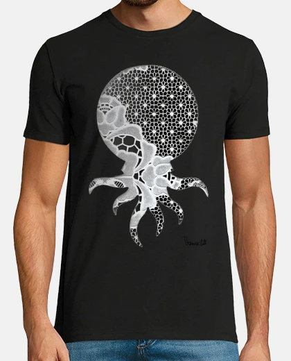 Tee-shirt poulpe dentelle 1 T-shirt homme noir