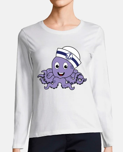 Tee-shirt Poulpes Marin - Manches Longues Femme
