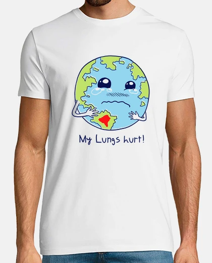 Tee-shirt poumons de la terre shirt mens