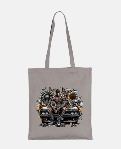 Borsa pratica borsa tote per studenti del rapper tatuaggio dark e sun