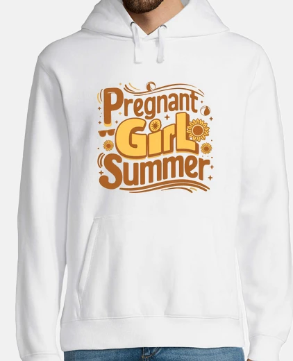 Hoodie Pregnant Girl Summer Retro