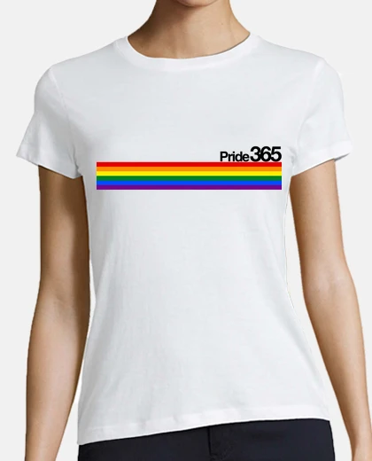 Tee-shirt pride 360 femme, manches courtes, blanc, coton biologique
