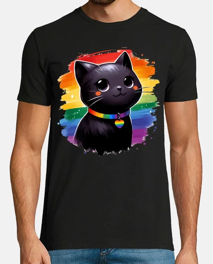 T-shirt Pride LGBTQIA Trans Cute Black Cat