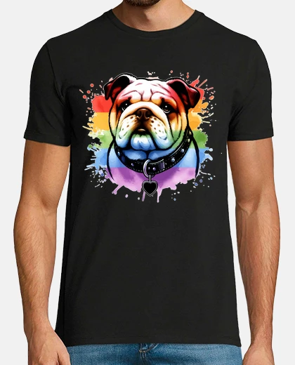 T-shirt Pride LGBTQIA Trans English Bulldog