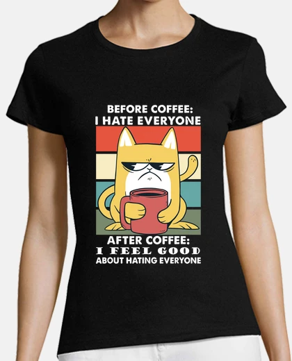 T-shirt prima del caffè odio tutti dopo