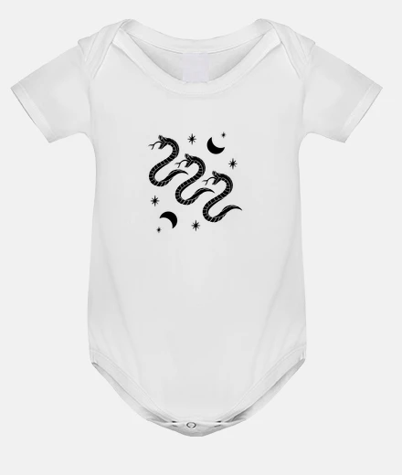 Ropa primer body de bebé mono con fases lunares de serpientes