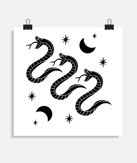 Póster primer cartel de las fases de la luna de las serpientes cartel del estudio del soporte de la sala de