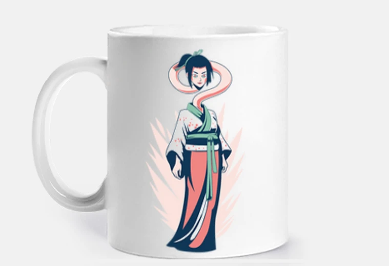 Taza princesa rokurokubi con el cuello largo taza japonesa café té croissants infusión
