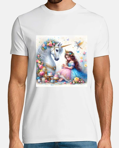 T-shirt principessa con vestito da ragazza unic