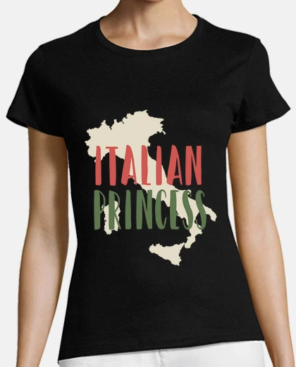 T-shirt principessa italiana, mappa italia, donna italiana,