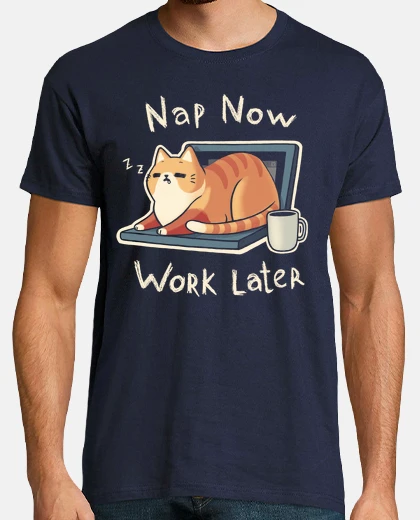 T-shirt priorità del pisolino - procrastinazione del gatto carino