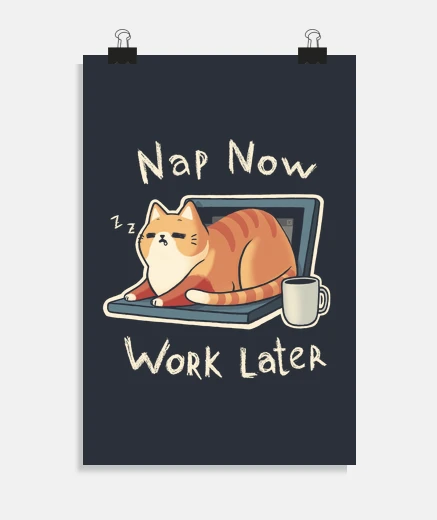 Poster priorities nap - procrastination cute c