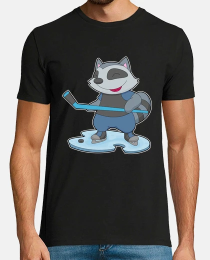 T-shirt procione hockey su ghiaccio bastone da 