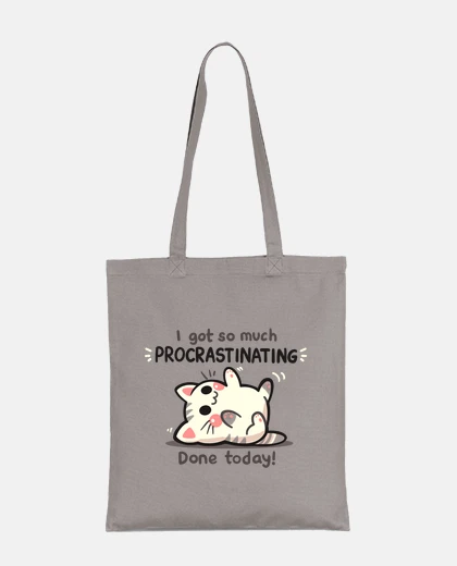 Bag Procrastinating Cat - Tote Bag