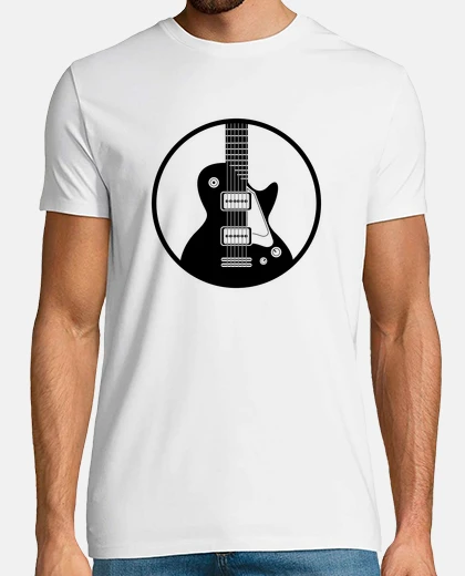 T-shirt profilo chitarra bianco