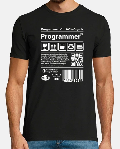 Tee-shirt programmeur blanc