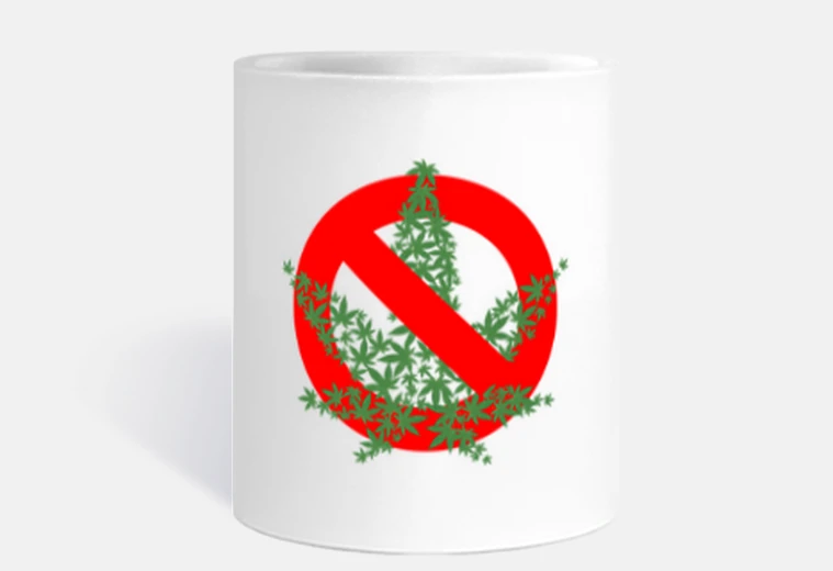 Taza prohibición cannabis marihuana
