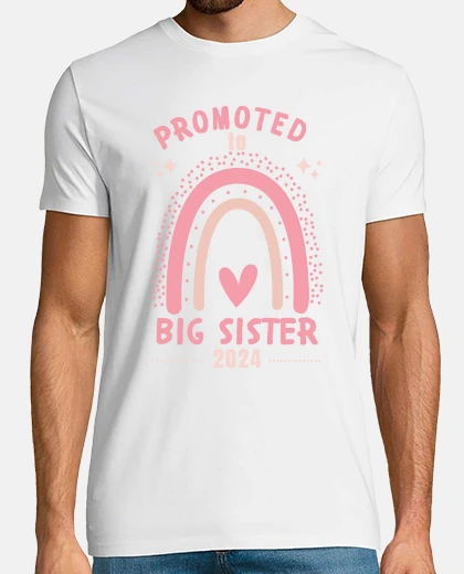 T-shirt Promoted to big sister 2024 rainbow