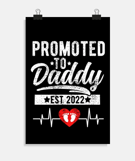 Poster promu papa 2022 nouveau papa fier papa 