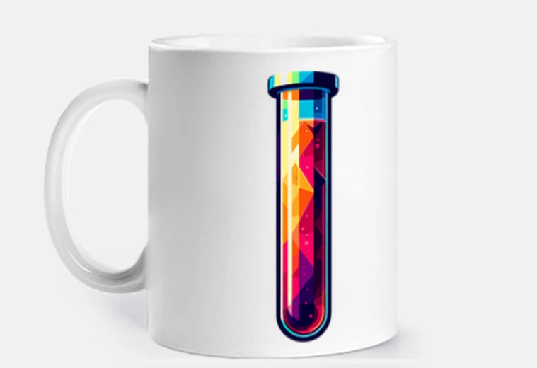 Tazza provetta geometrica astratta