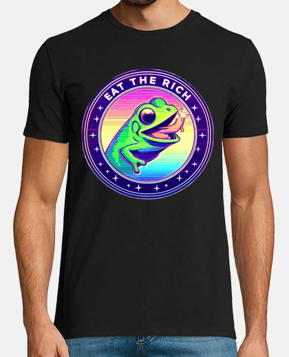 T-shirt psichedelico mangia la ricca rana