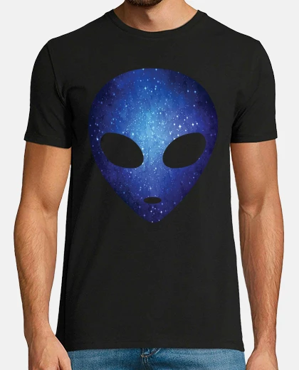 T-shirt psichedelico testa aliena galassia cosmica spazio esterno universo