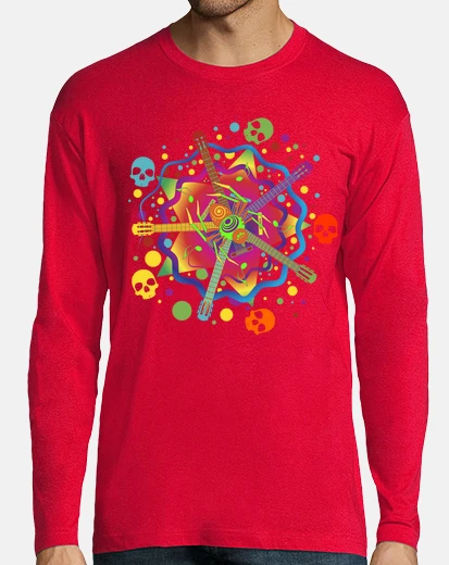Camiseta Psicodelia musica araña y calaveras
