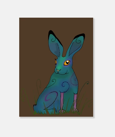 Wall psychedelic hare