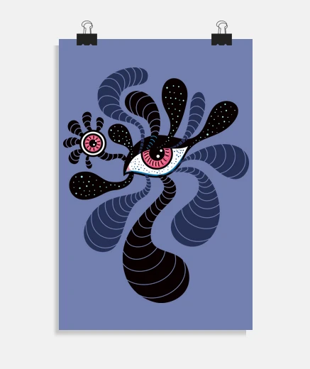 Poster Psychedelic Hypnotic Double Pink Eye