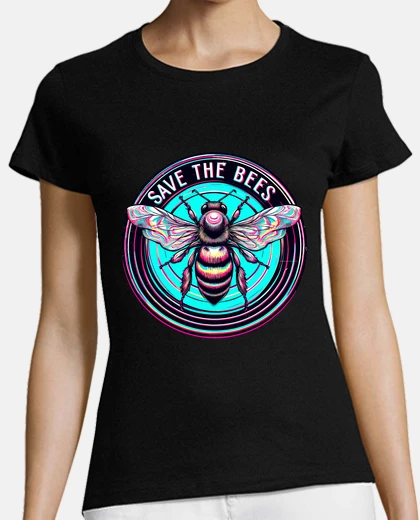 Playera psychedelic save the bees logo