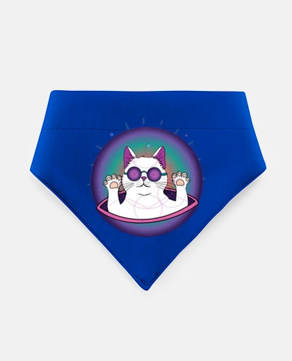Mascotas psychedelic space cat with glasses