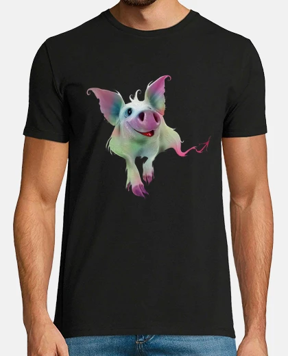 Tee-shirt psychédélique cochon coloré