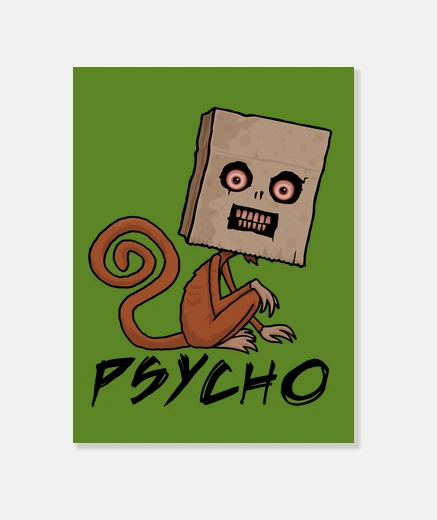 Wall Psycho Sack Monkey with Text