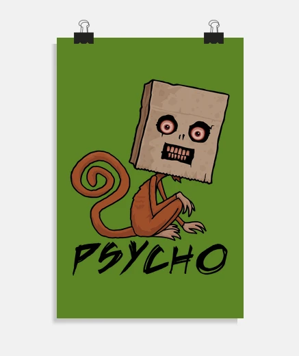 Poster Psycho Sack Monkey with Text