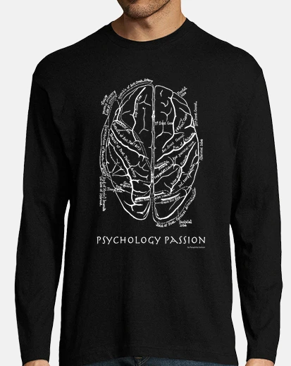 Tee-shirt psychologie, diagramme du cerveau, t-shirt à manches longues pour hommes