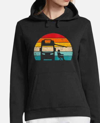 Sudadera Puesta De Sol Autocaravana Camper Van Caravana Camping Vintage