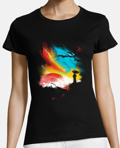 Playera puesta de sol en el monte fuji