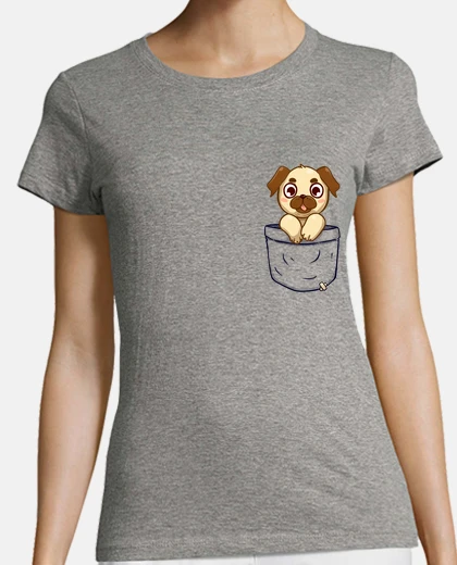 Tee-shirt pug de poche - chemise de femme
