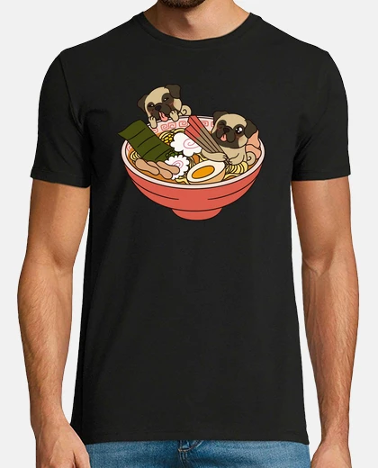 T-shirt pug ra men dog