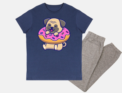pug dog in donut