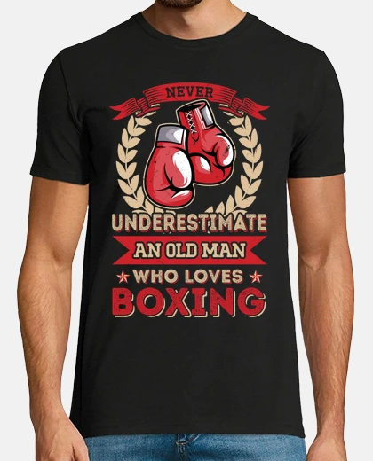 T-shirt pugile non sottovalutare mai un vecchio che ama la boxe