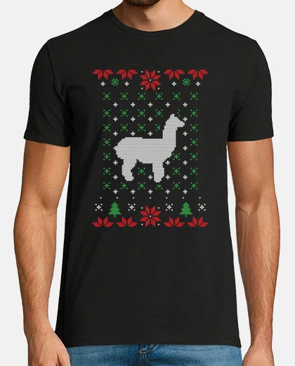 Tee-shirt pull de noël laid alpaga