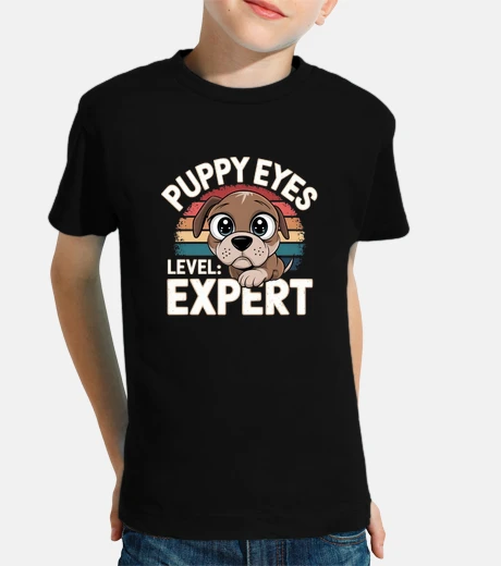 Kids Puppy Eyes Level Expert Funny Dog