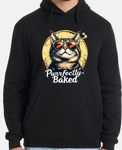 Hoodie Purrfectly Baked Cat Funny Cats Saying