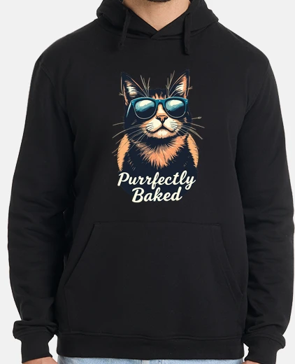 Hoodie Purrfectly Baked Cat Funny Cats Saying