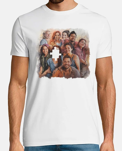 T-shirt puzzle sull&#39;inclusione dell&#39;inclusione del partner