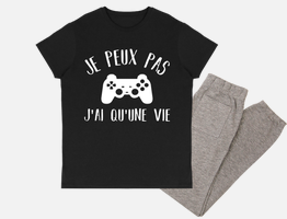 Je Peux Pas J' Ai Qu' Une Vie Humour Gaming Cadeau Gamer T-Shirt