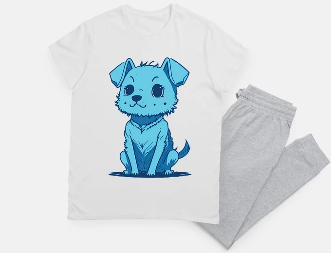 Pyjama pyjama chiot bleu