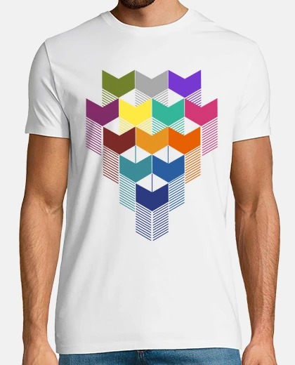 T-shirt quadrato di colori geometrici